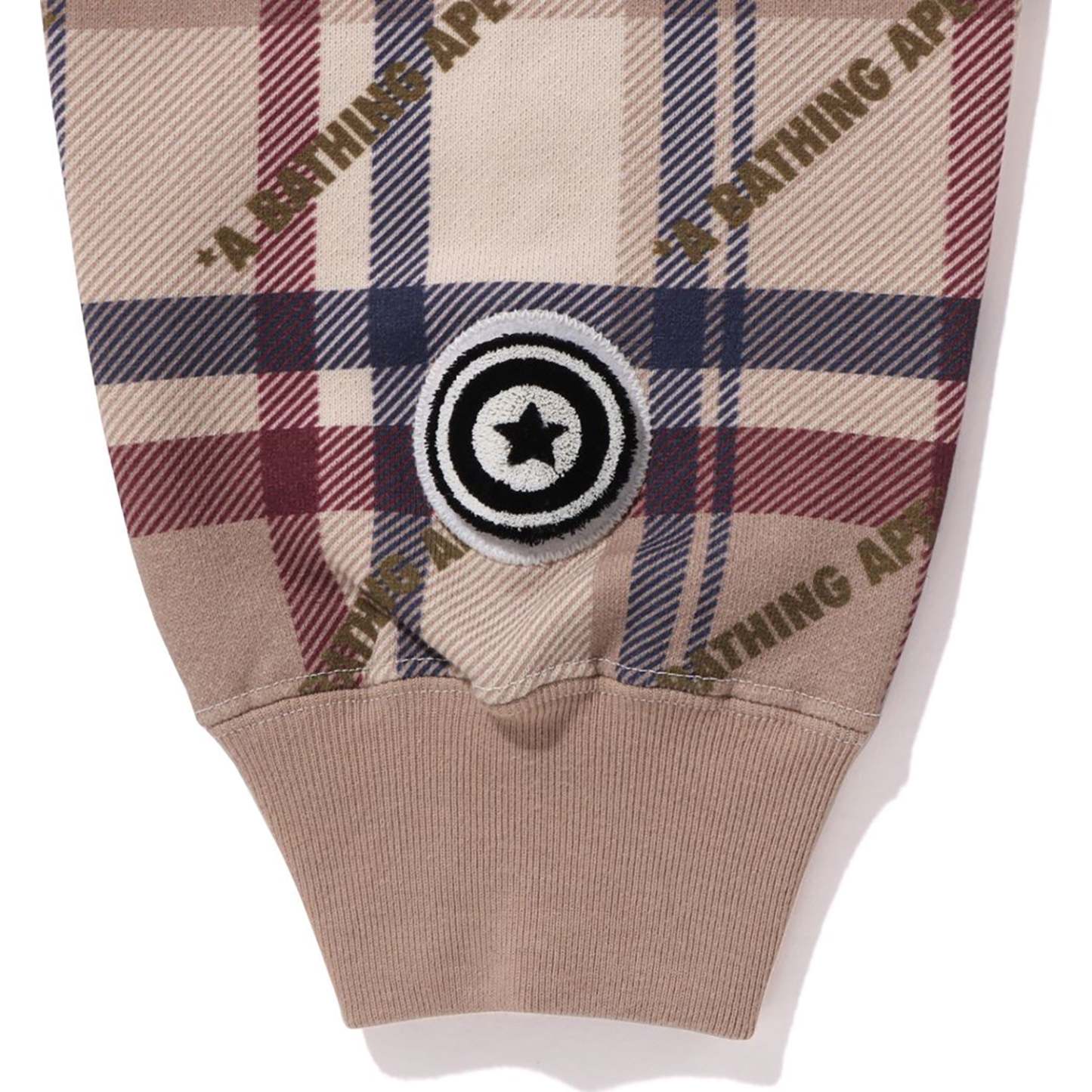 A BATHING APE LOGO CHECK PATTERN SHARK FULL ZIP HOODIE MENS-IYAMIUIO