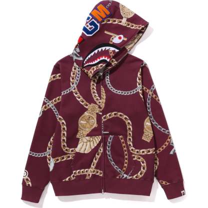 BAPE JEWELS SHARK FULL ZIP HOODIE LADIES-IYAMIUIO
