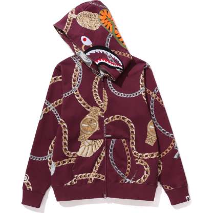 BAPE JEWELS SHARK FULL ZIP HOODIE LADIES-IYAMIUIO