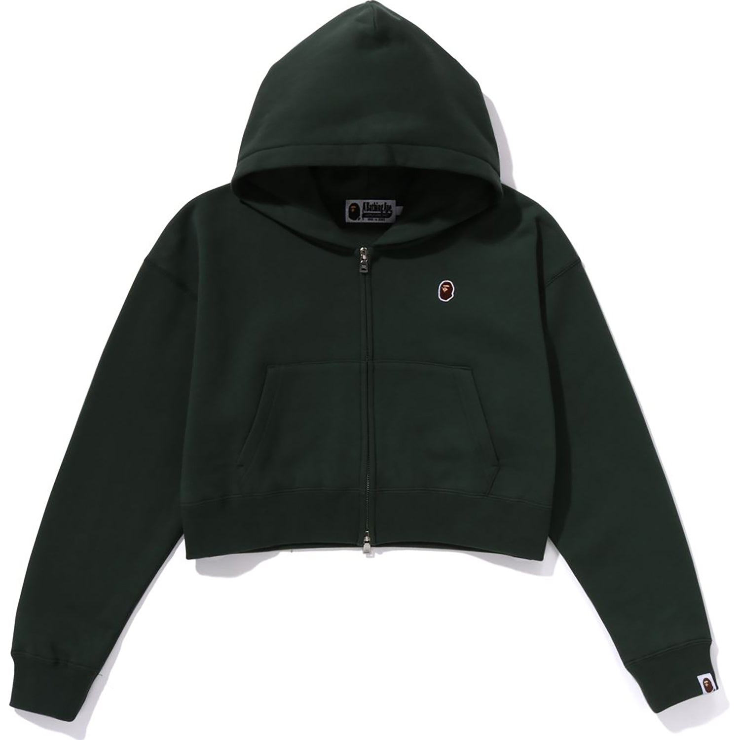 APE HEAD ONE POINT CROPPED ZIP HOODIE LADIES-IYAMIUIO