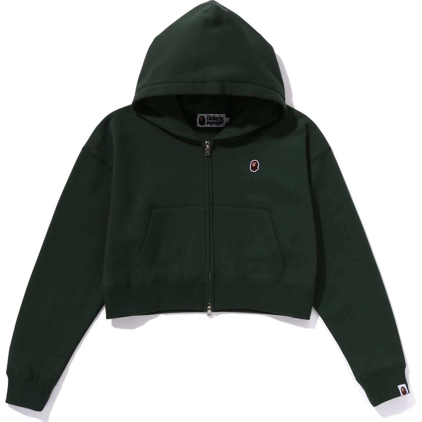 APE HEAD ONE POINT CROPPED ZIP HOODIE LADIES-IYAMIUIO