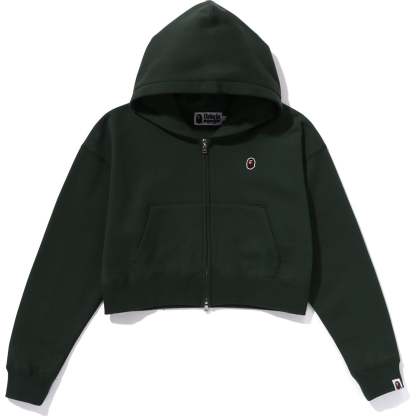 APE HEAD ONE POINT CROPPED ZIP HOODIE LADIES-IYAMIUIO