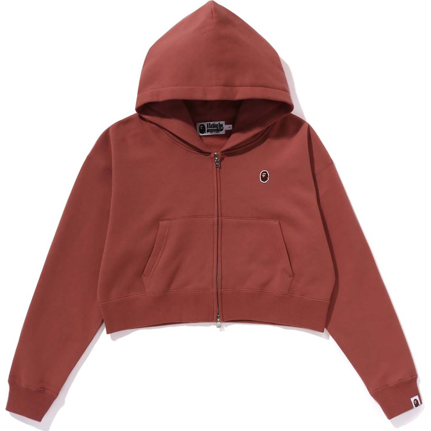 APE HEAD ONE POINT CROPPED ZIP HOODIE LADIES-IYAMIUIO