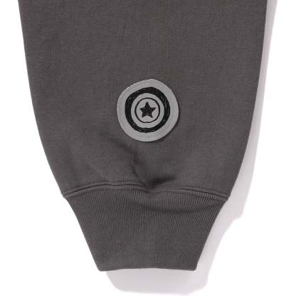 HAND DRAWN FACE RELAXED FIT SHARK FULL ZIP HOODIE MENS-IYAMIUIO