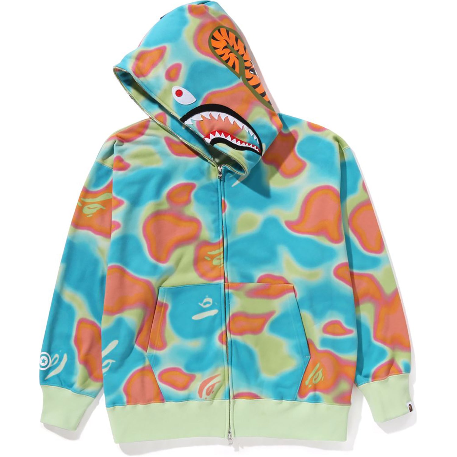 LIQUID CAMO SHARK RELAXED FIT FULL ZIP HOODIE MENS-IYAMIUIO