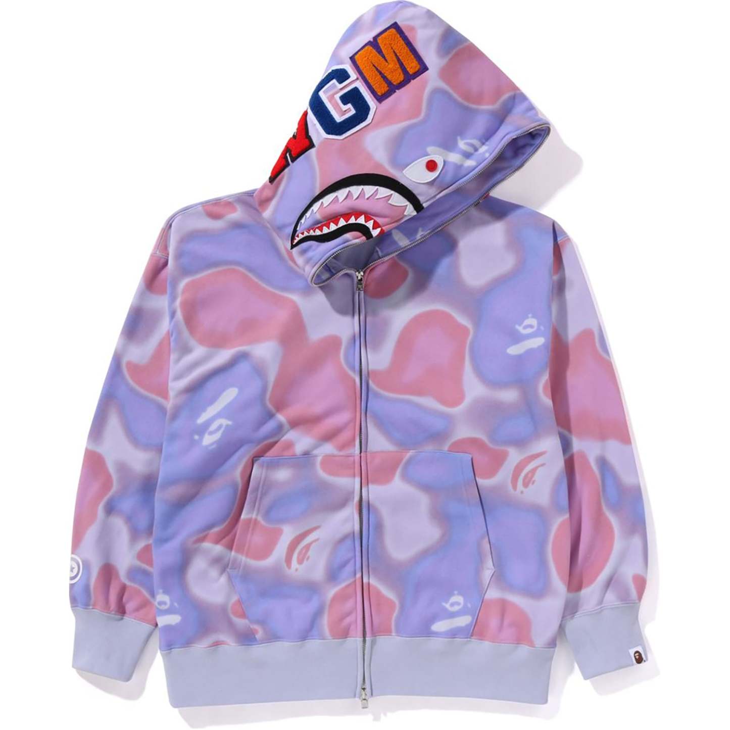 LIQUID CAMO SHARK RELAXED FIT FULL ZIP HOODIE MENS-IYAMIUIO