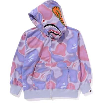 LIQUID CAMO SHARK RELAXED FIT FULL ZIP HOODIE MENS-IYAMIUIO