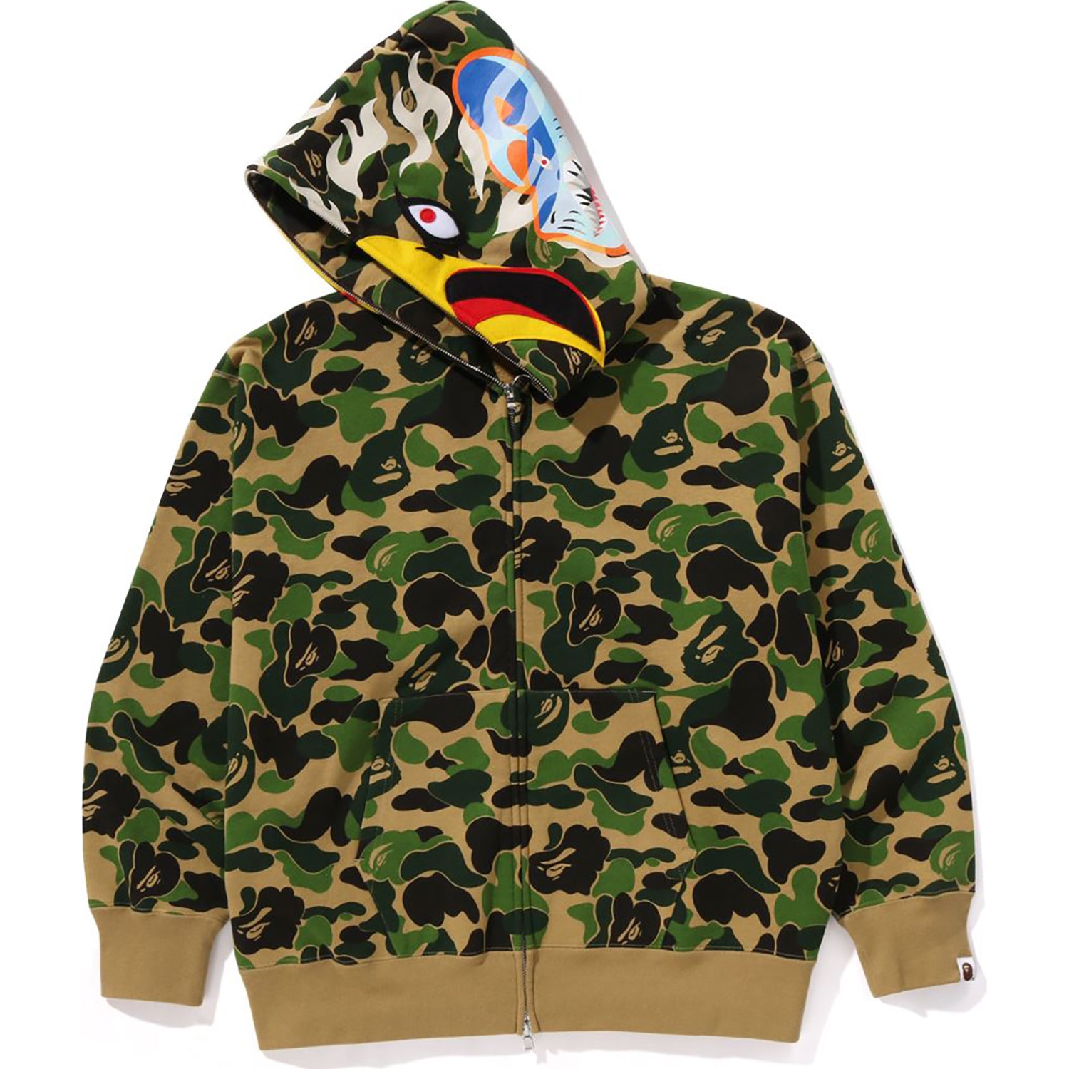 BAPE X READYMADE ABC CAMO EAGLE RELAXED FIT FULL ZIP HOODIE MENS-IYAMIUIO