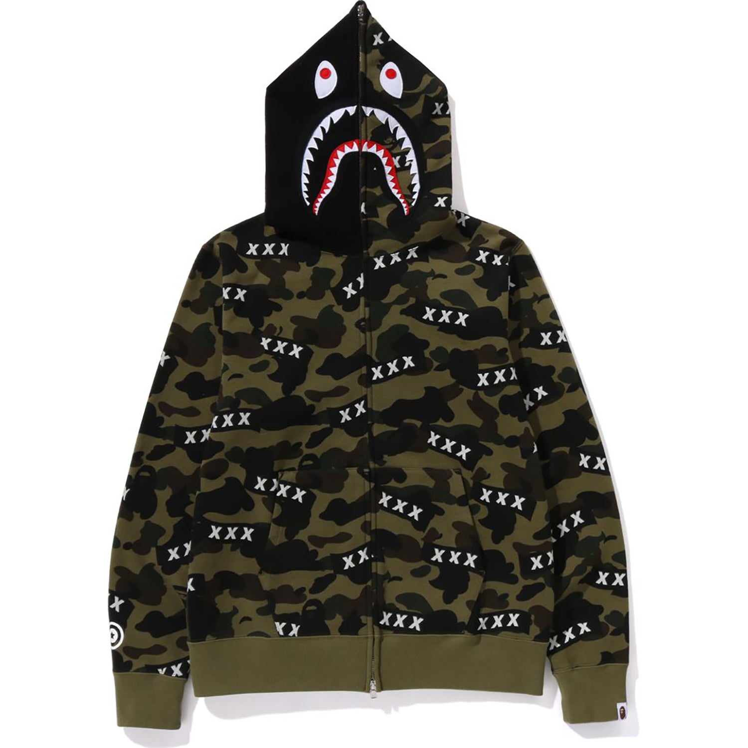 BAPE X GOD SELECTION XXX SHARK FULL ZIP HOODIE MENS-IYAMIUIO