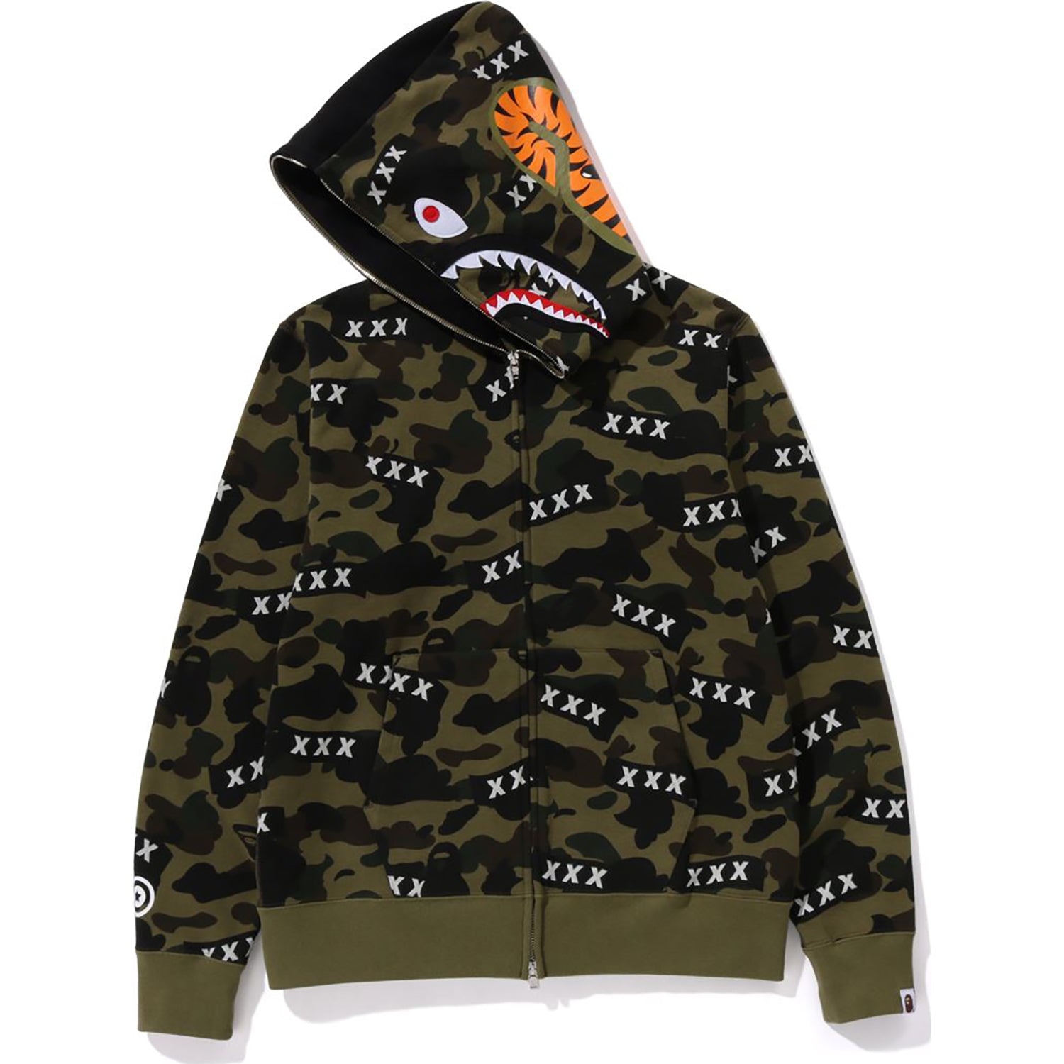 BAPE X GOD SELECTION XXX SHARK FULL ZIP HOODIE MENS-IYAMIUIO