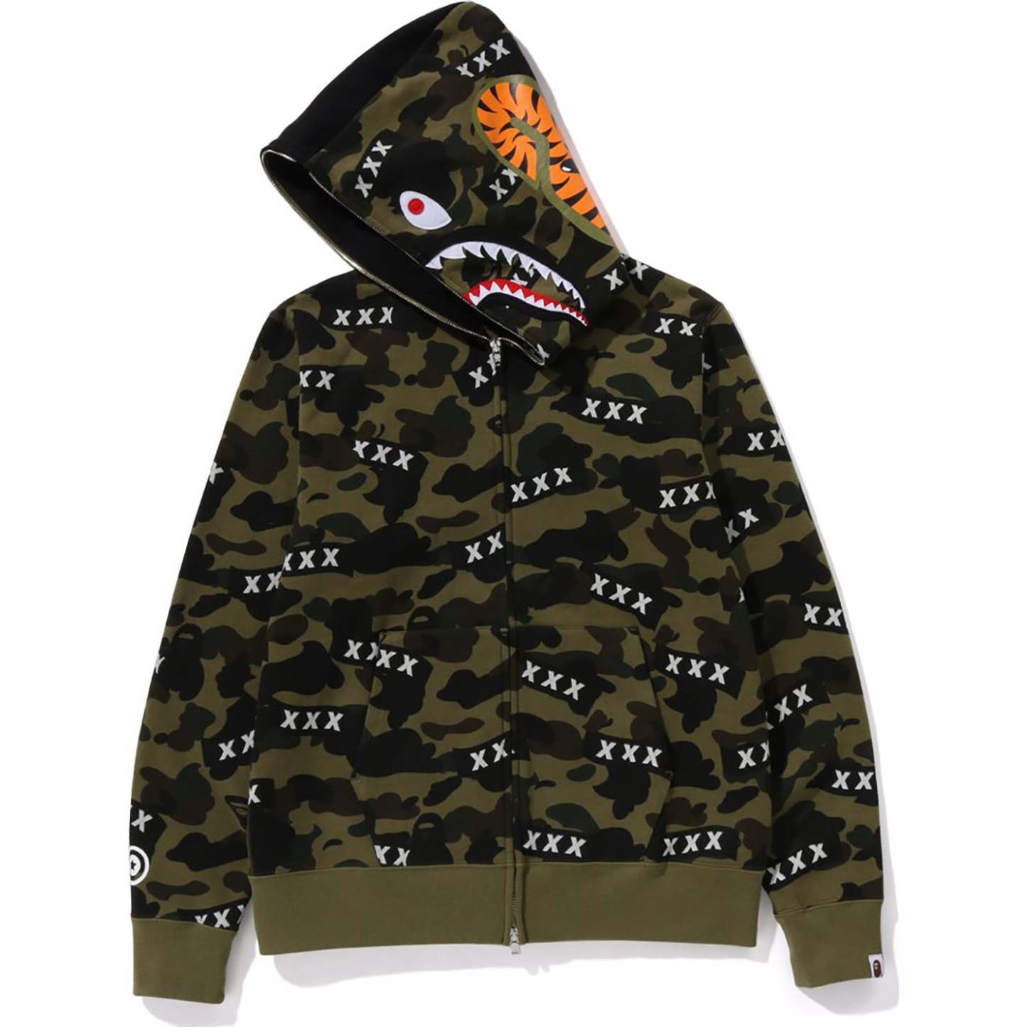 BAPE X GOD SELECTION XXX SHARK FULL ZIP HOODIE MENS-IYAMIUIO