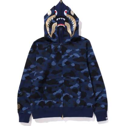 COLOR CAMO DOUBLE SHARK FULL ZIP HOODIE MENS-IYAMIUIO