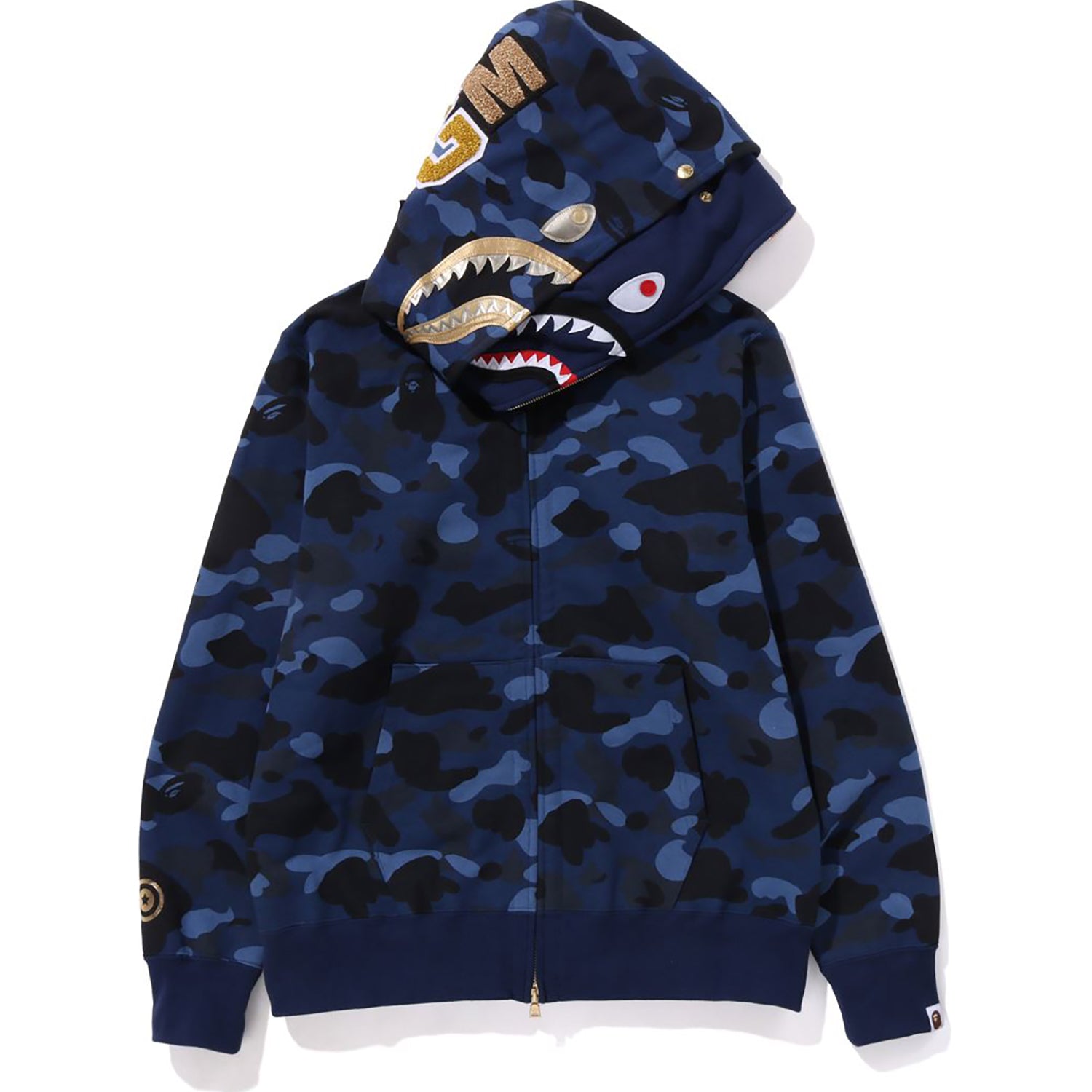 COLOR CAMO DOUBLE SHARK FULL ZIP HOODIE MENS-IYAMIUIO