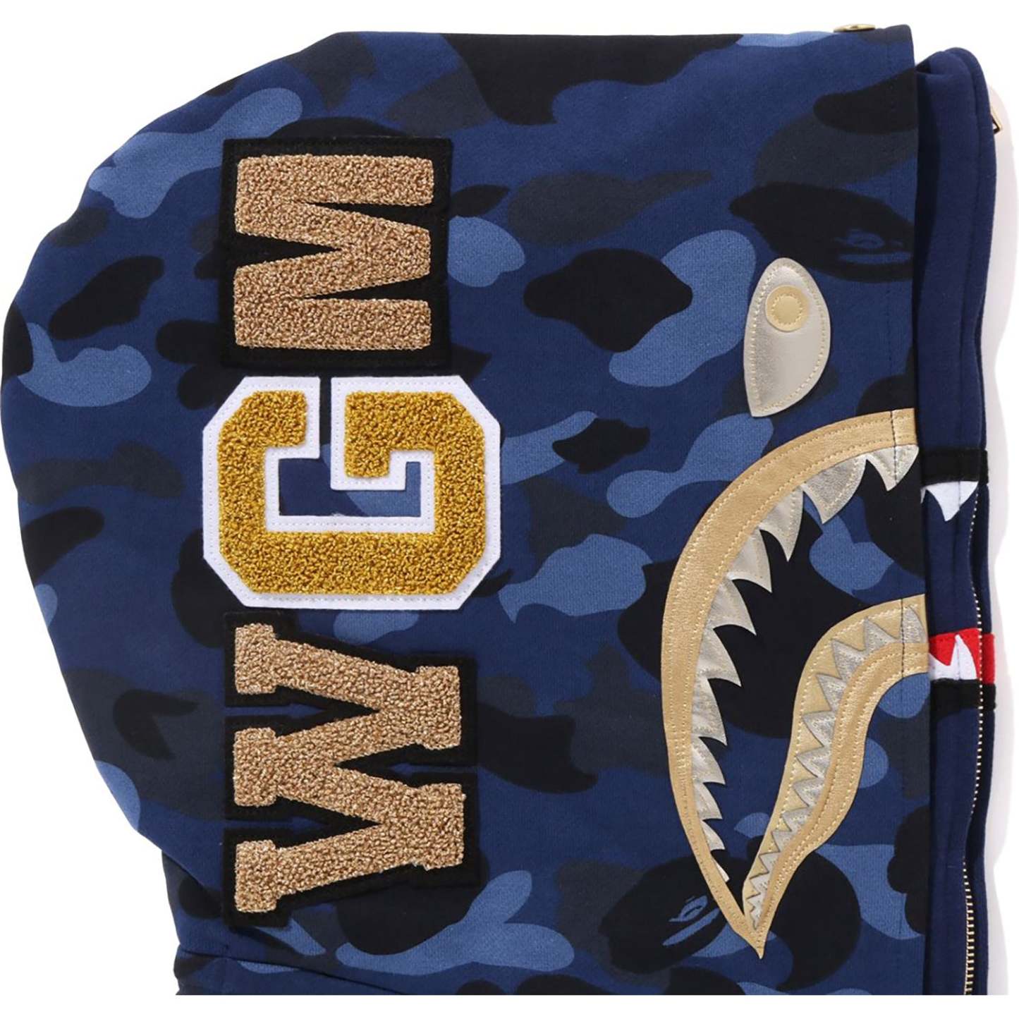 COLOR CAMO DOUBLE SHARK FULL ZIP HOODIE MENS-IYAMIUIO