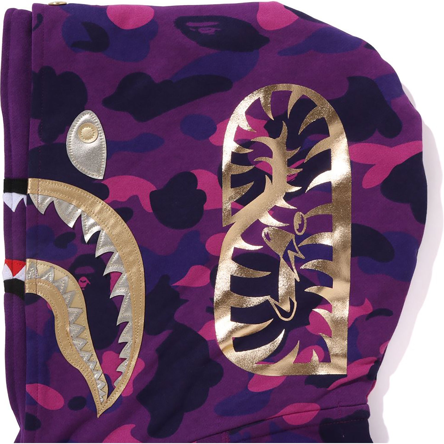 COLOR CAMO DOUBLE SHARK FULL ZIP HOODIE MENS-IYAMIUIO