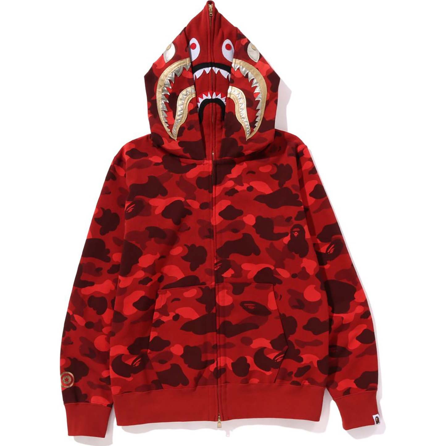 COLOR CAMO DOUBLE SHARK FULL ZIP HOODIE MENS-IYAMIUIO