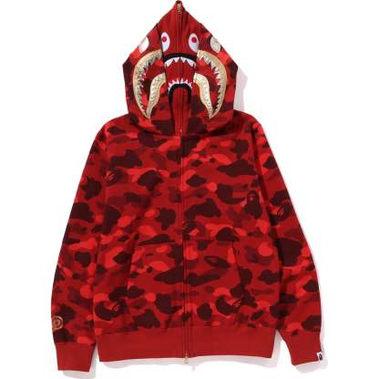 COLOR CAMO DOUBLE SHARK FULL ZIP HOODIE MENS-IYAMIUIO