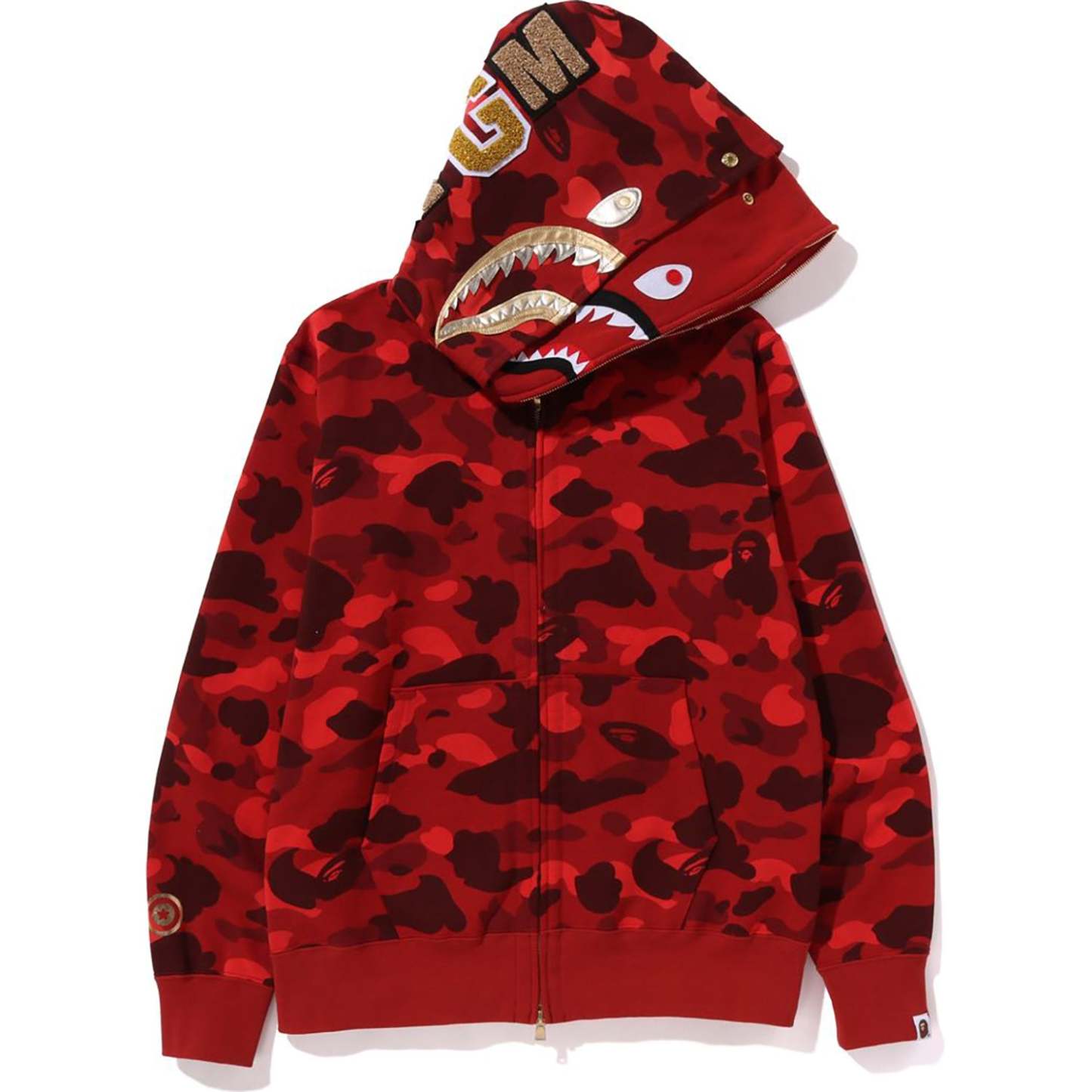 COLOR CAMO DOUBLE SHARK FULL ZIP HOODIE MENS-IYAMIUIO