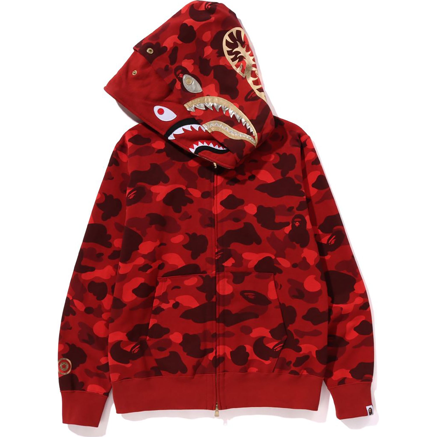COLOR CAMO DOUBLE SHARK FULL ZIP HOODIE MENS-IYAMIUIO