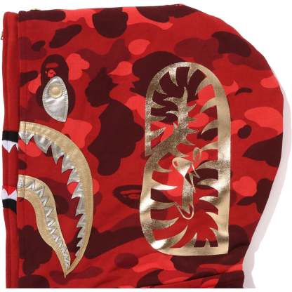COLOR CAMO DOUBLE SHARK FULL ZIP HOODIE MENS-IYAMIUIO