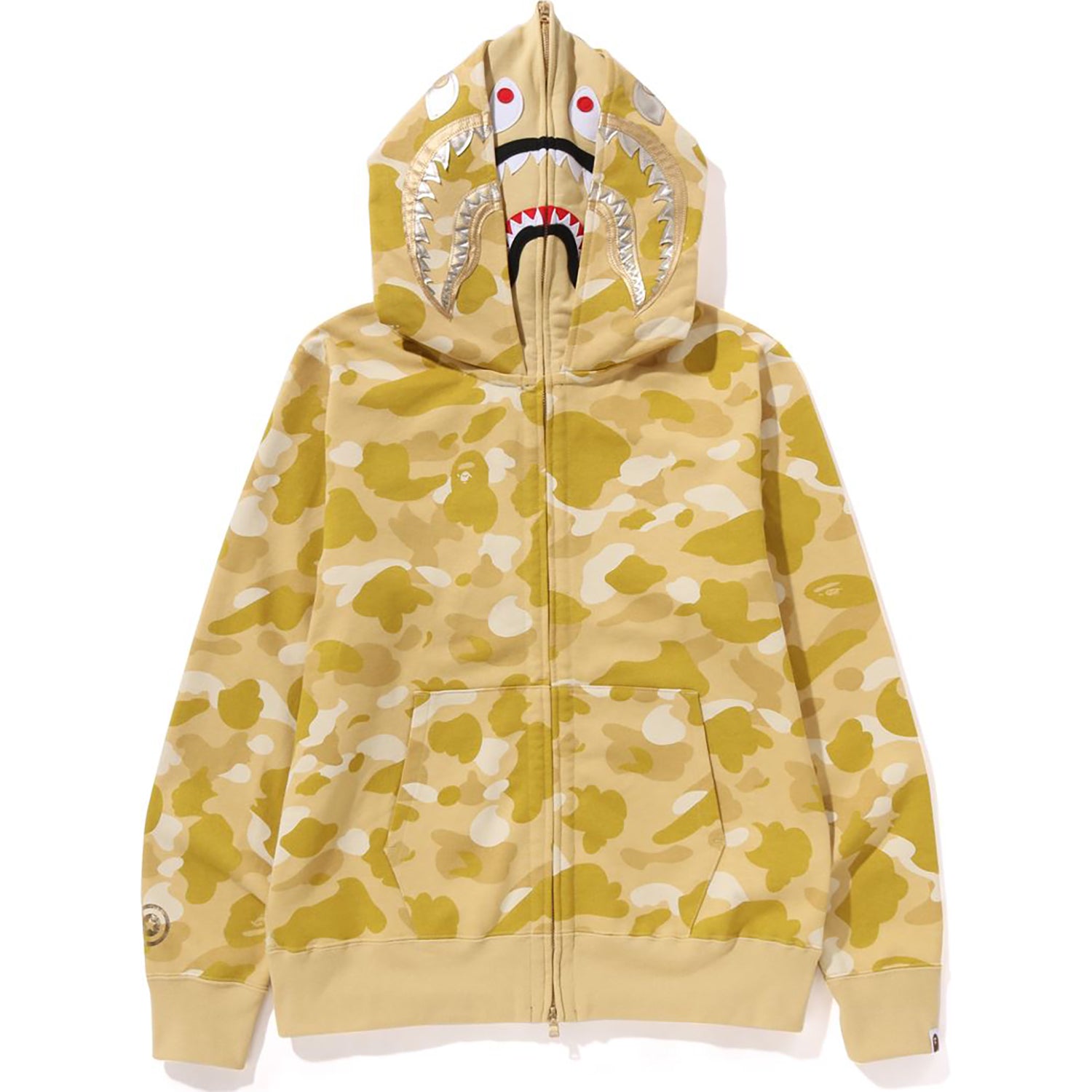 COLOR CAMO DOUBLE SHARK FULL ZIP HOODIE MENS-IYAMIUIO