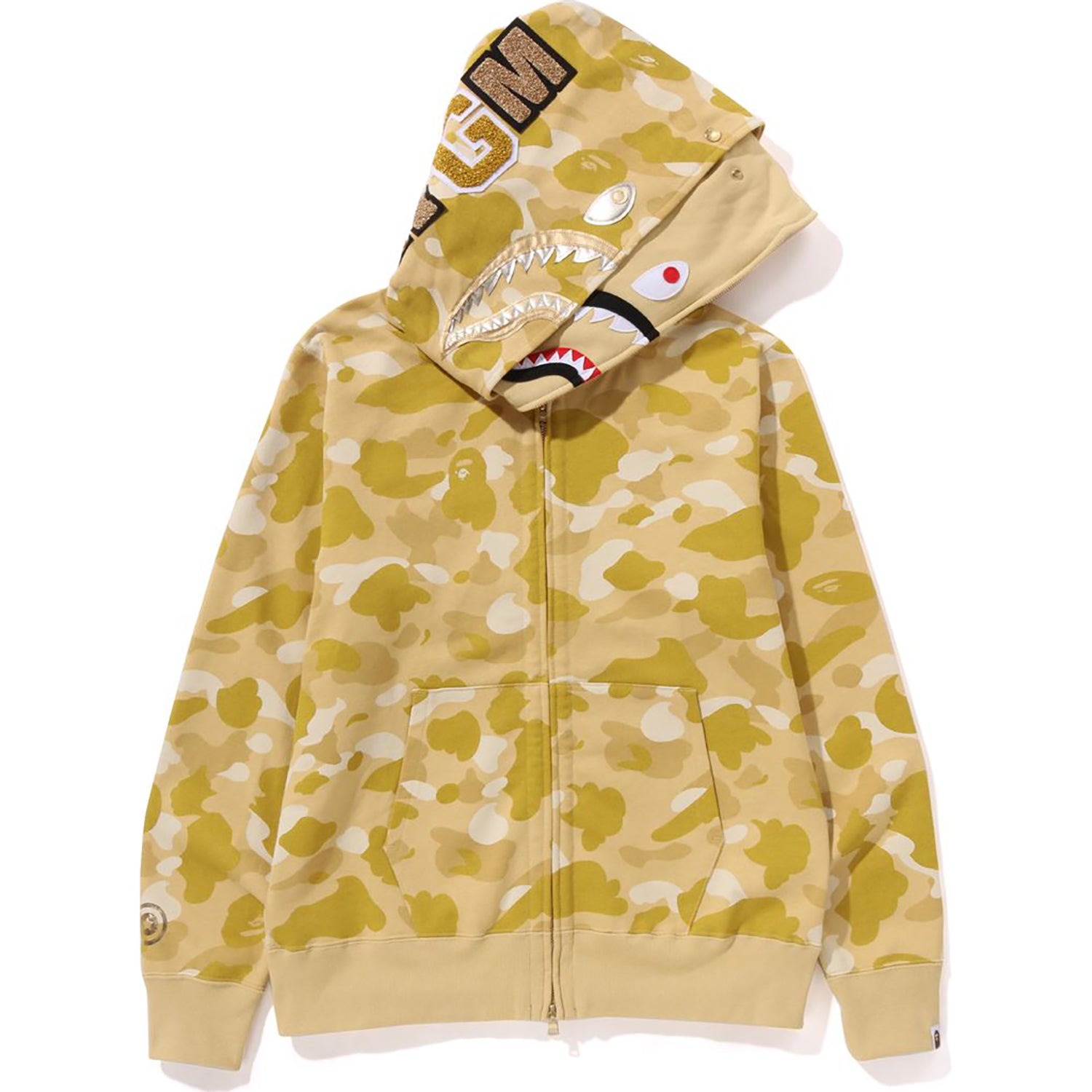 COLOR CAMO DOUBLE SHARK FULL ZIP HOODIE MENS-IYAMIUIO