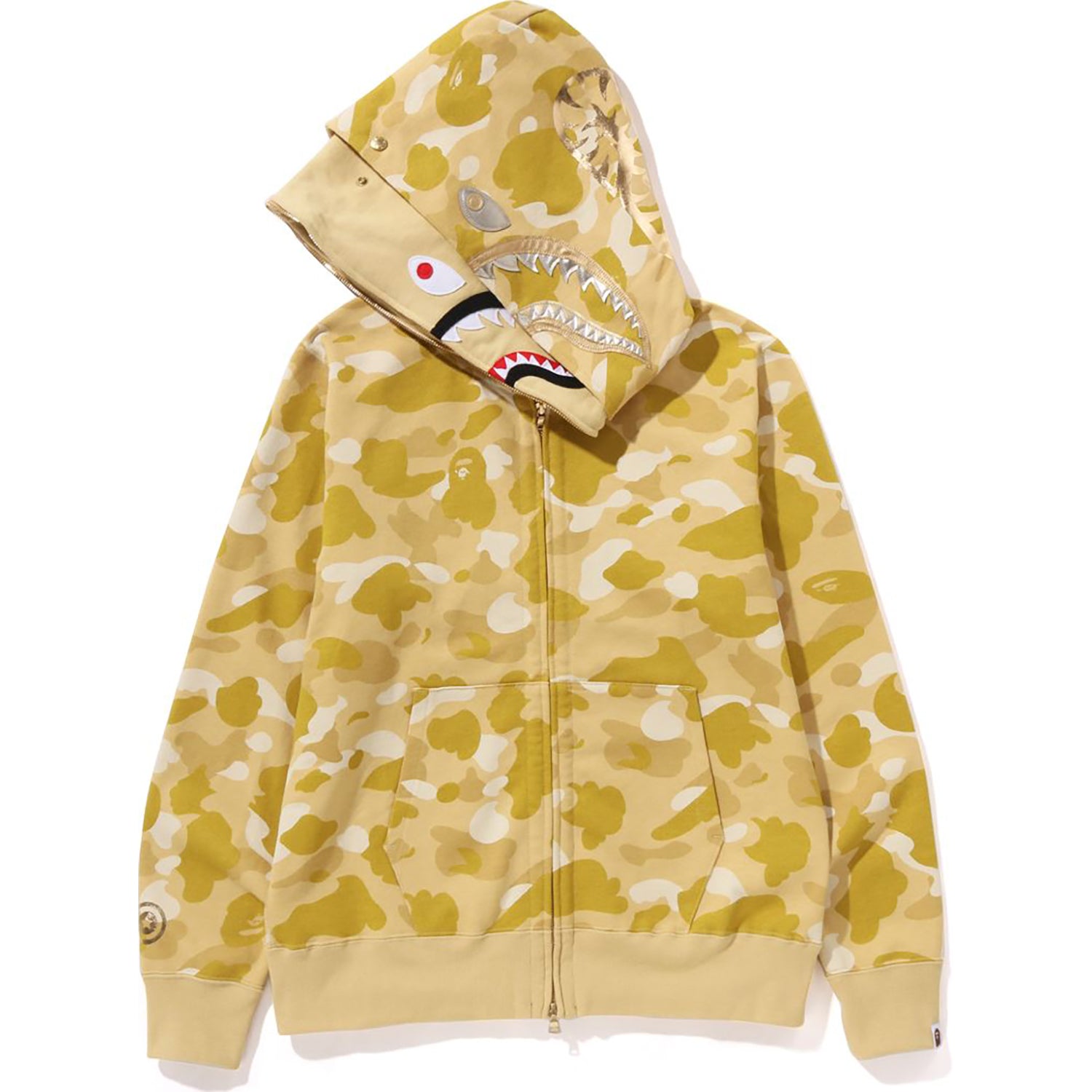 COLOR CAMO DOUBLE SHARK FULL ZIP HOODIE MENS-IYAMIUIO