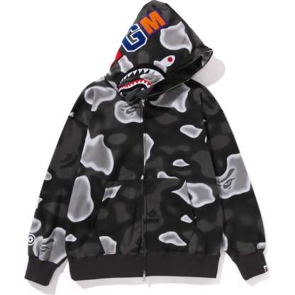 LIQUID CAMO SHARK RELAXED FIT FULL ZIP HOODIE MENS-IYAMIUIO