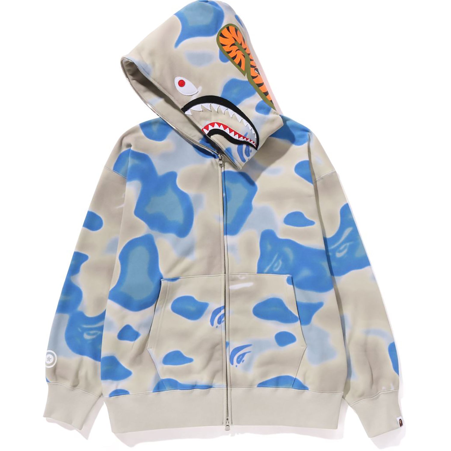 LIQUID CAMO SHARK RELAXED FIT FULL ZIP HOODIE MENS-IYAMIUIO