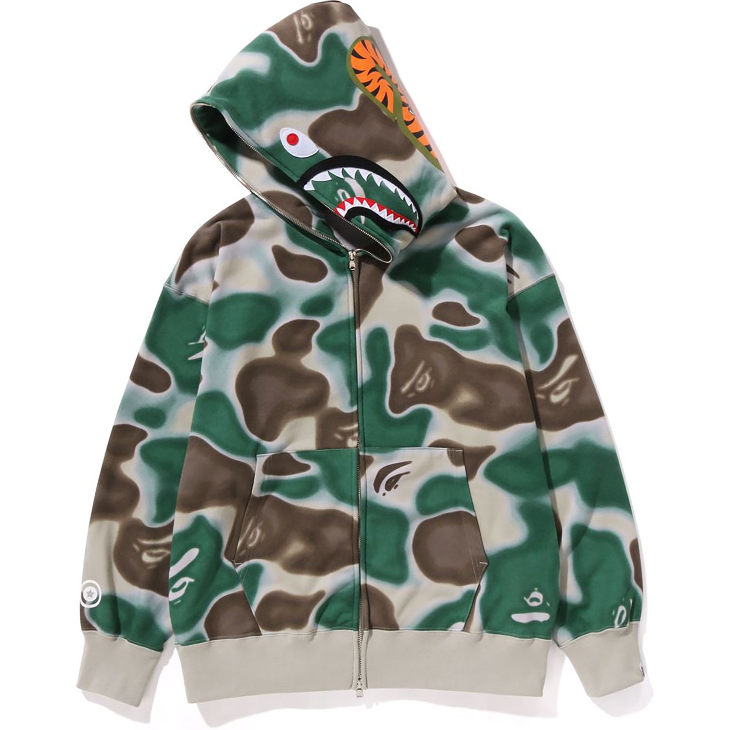 LIQUID CAMO SHARK RELAXED FIT FULL ZIP HOODIE MENS-IYAMIUIO