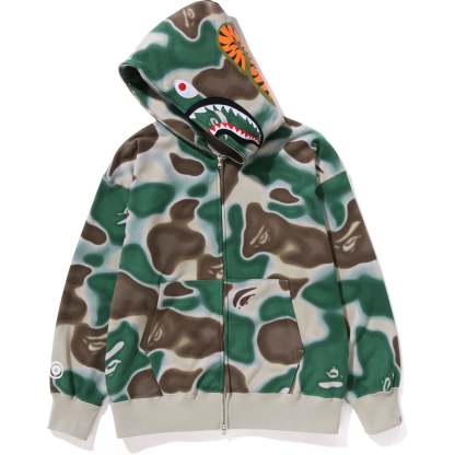LIQUID CAMO SHARK RELAXED FIT FULL ZIP HOODIE MENS-IYAMIUIO