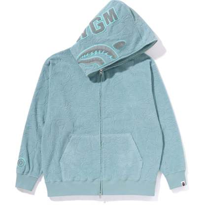 LINE CAMO TERRY TOWEL SHARK ZIP HOODIE MENS-IYAMIUIO