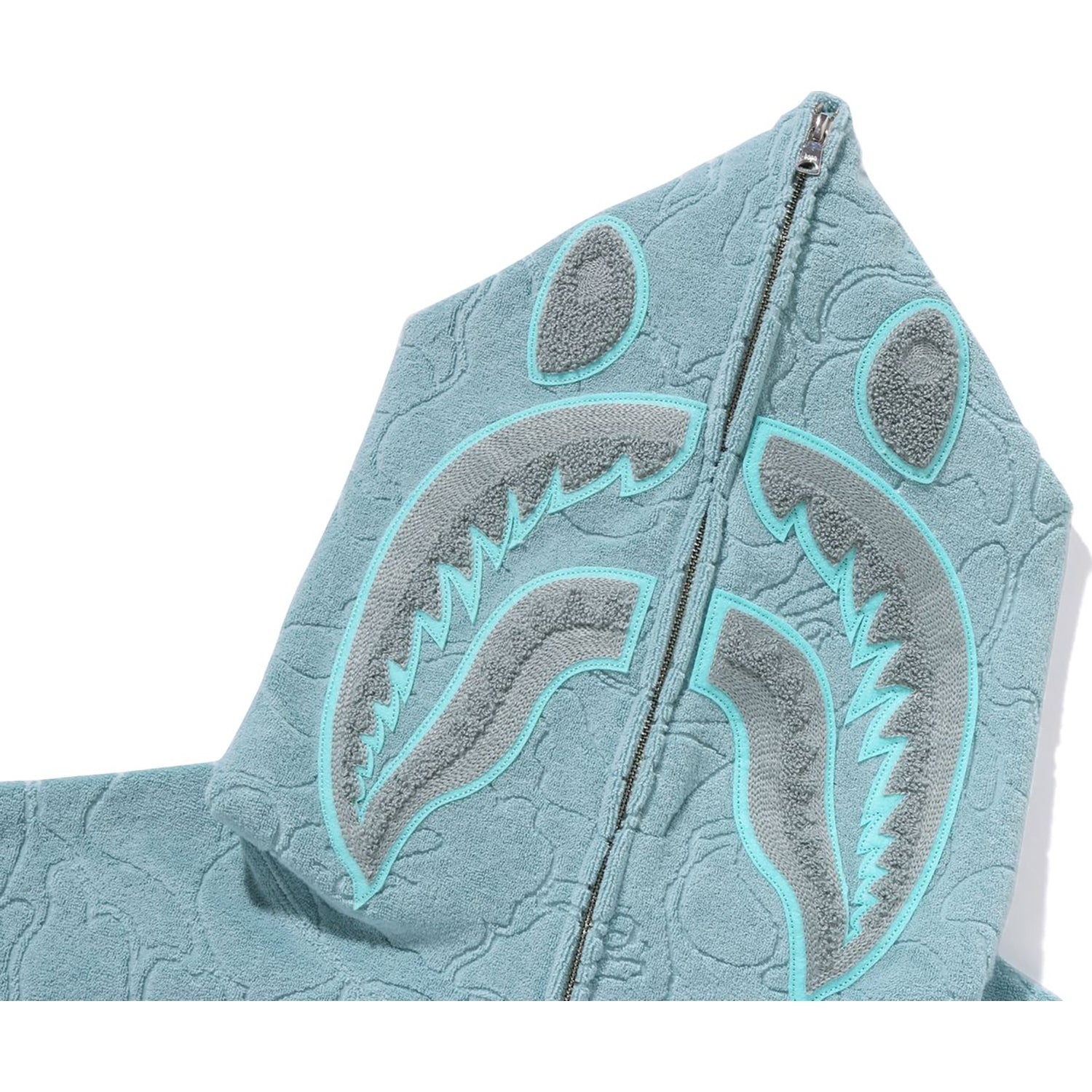 LINE CAMO TERRY TOWEL SHARK ZIP HOODIE MENS-IYAMIUIO