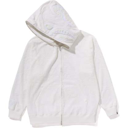 LINE CAMO TERRY TOWEL SHARK ZIP HOODIE MENS-IYAMIUIO