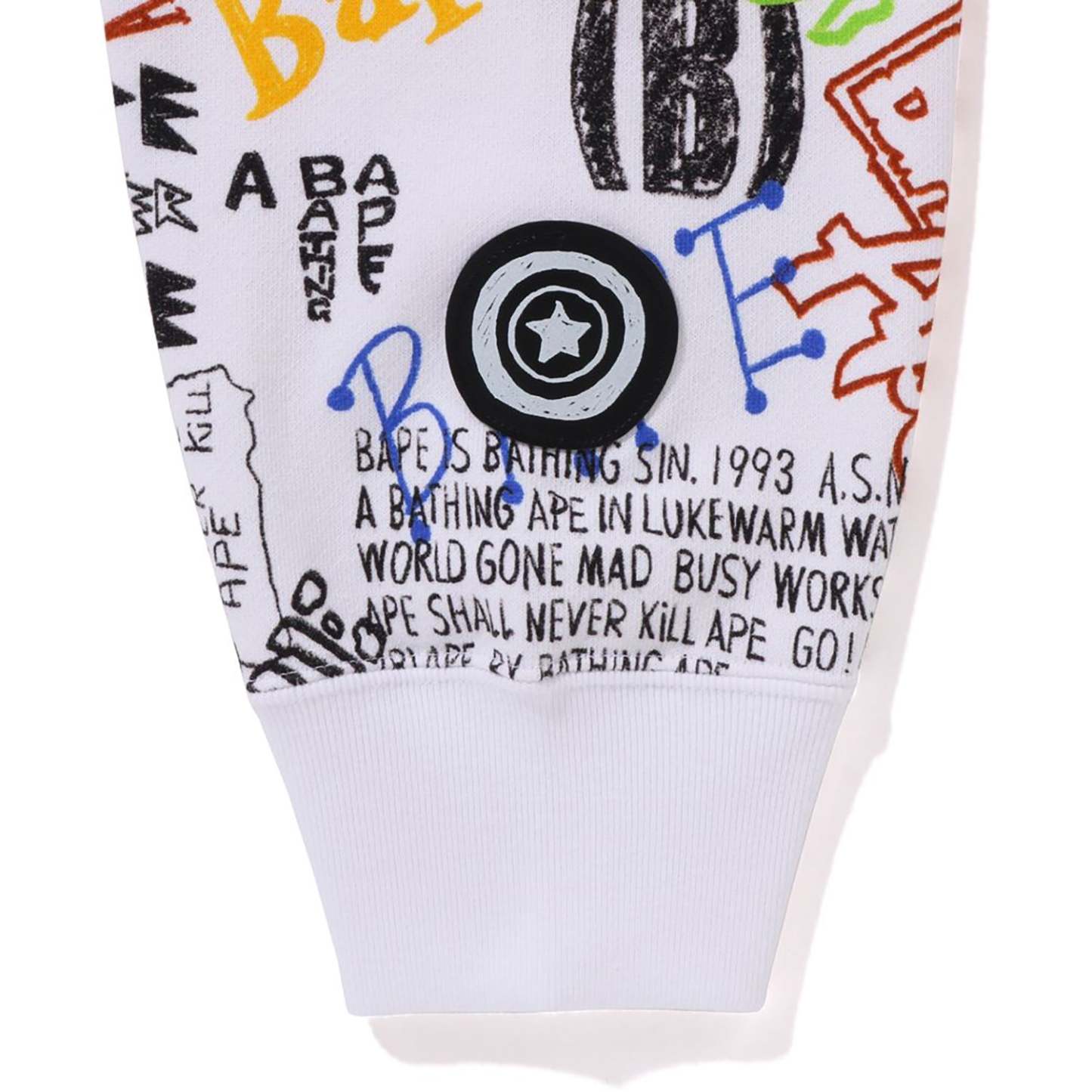 HAND DRAW PATTERN SHARK ZIP HOODIE MENS-IYAMIUIO