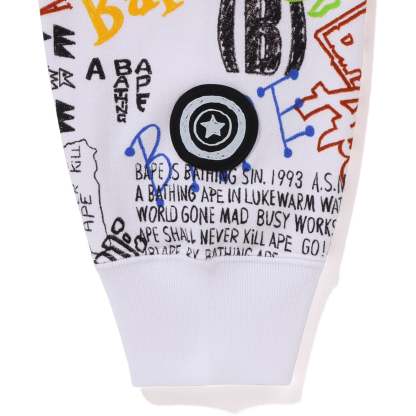 HAND DRAW PATTERN SHARK ZIP HOODIE MENS-IYAMIUIO