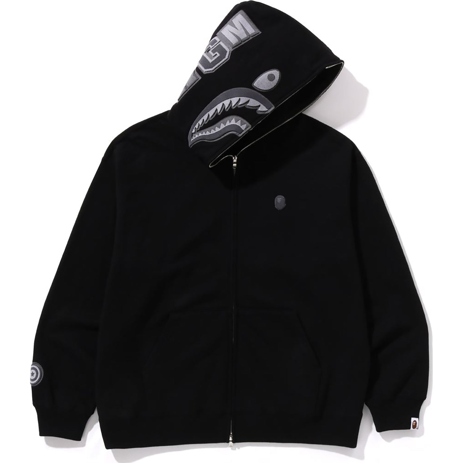 APE HEAD ONE POINT SHARK ZIP HOODIE MENS-IYAMIUIO