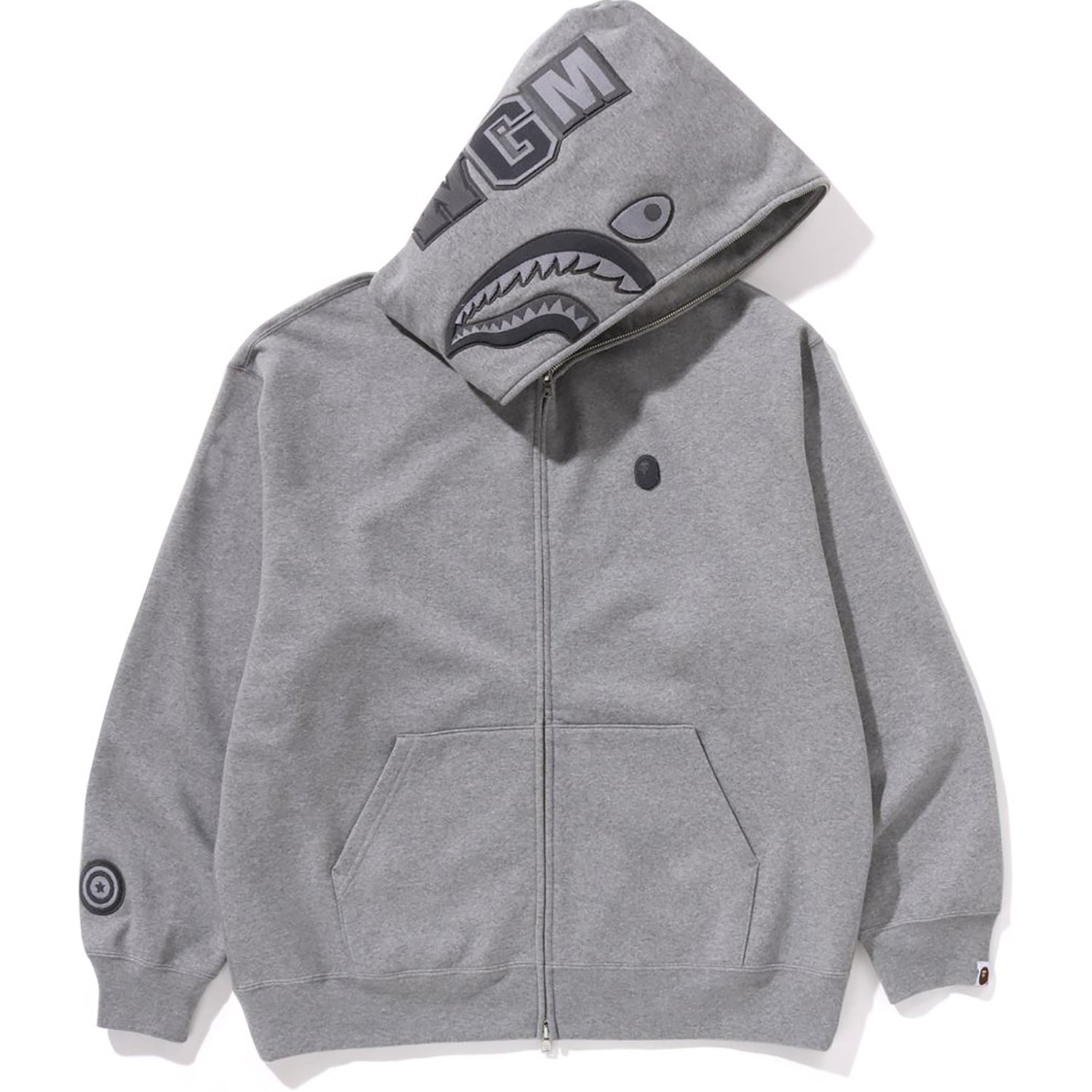APE HEAD ONE POINT SHARK ZIP HOODIE MENS-IYAMIUIO