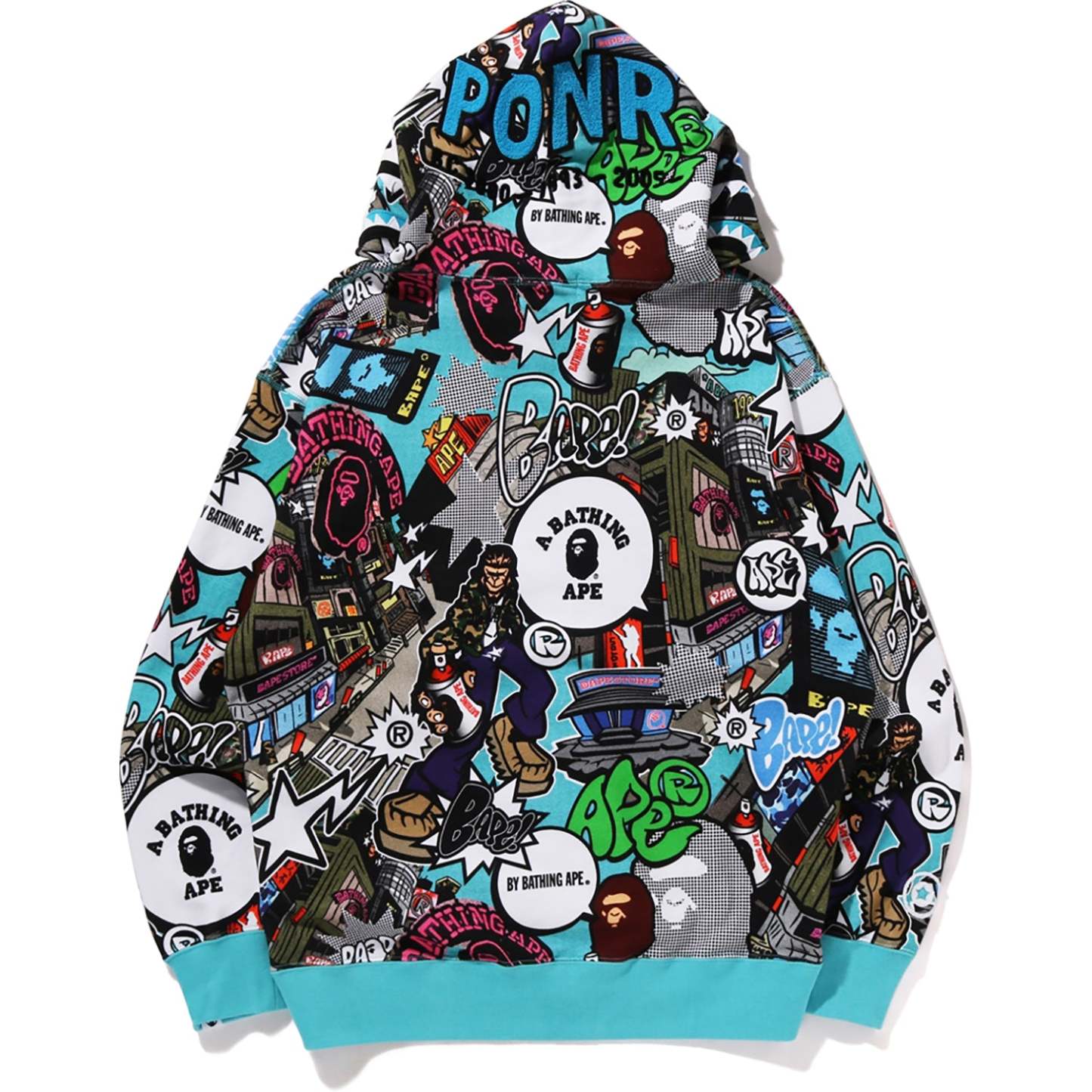 COMIC ART SHARK ZIP HOODIE MENS-IYAMIUIO