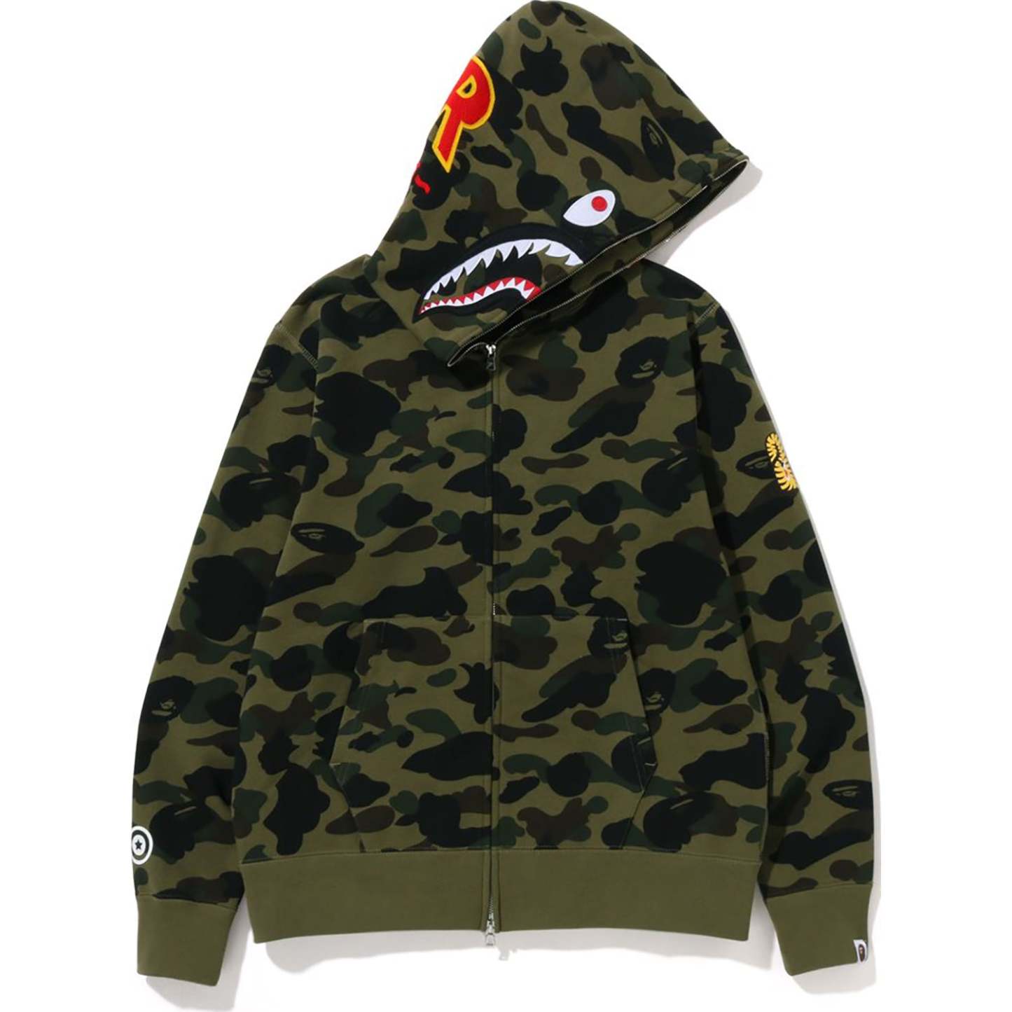 1ST CAMO 2ND SHARK FULL ZIP HOODIE MENS-IYAMIUIO
