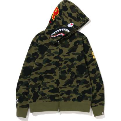 1ST CAMO 2ND SHARK FULL ZIP HOODIE MENS-IYAMIUIO