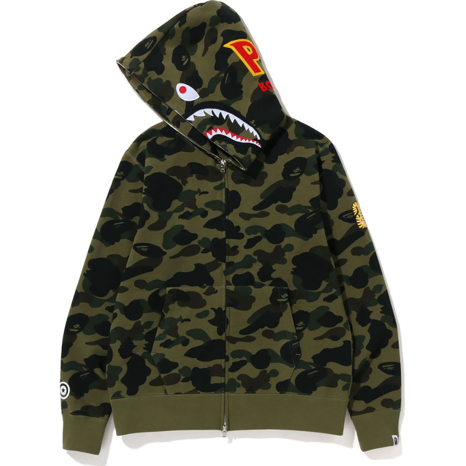 1ST CAMO 2ND SHARK FULL ZIP HOODIE MENS-IYAMIUIO