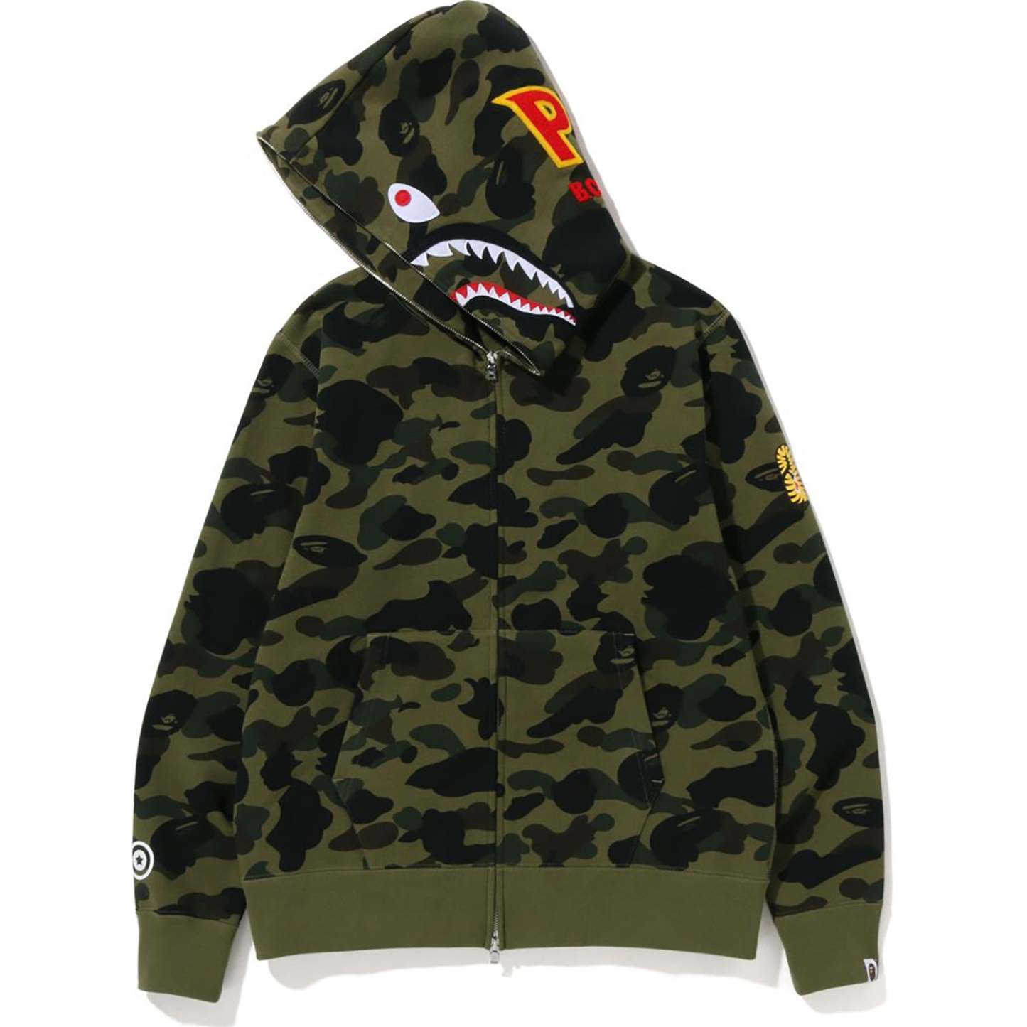 1ST CAMO 2ND SHARK FULL ZIP HOODIE MENS-IYAMIUIO