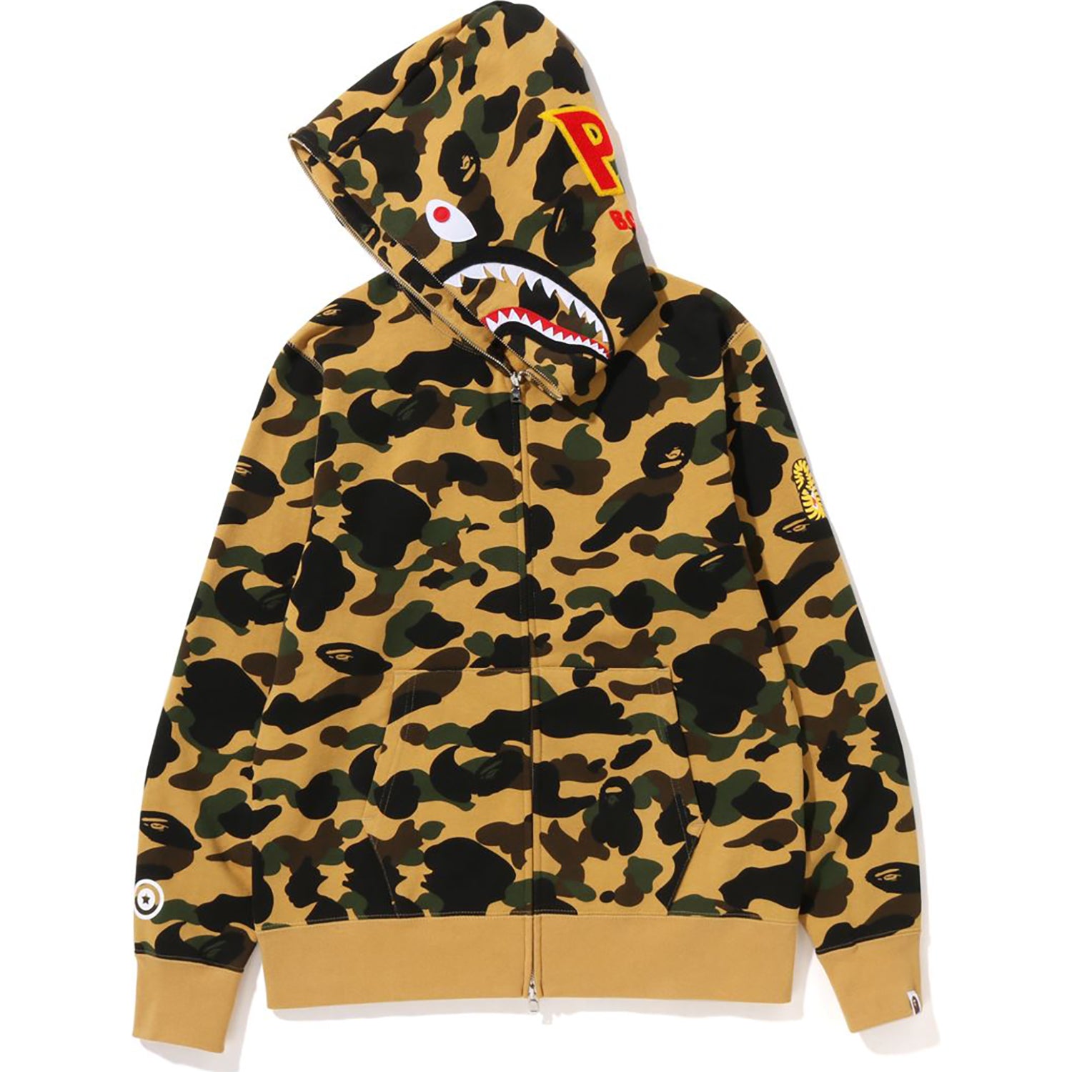 1ST CAMO 2ND SHARK FULL ZIP HOODIE MENS-IYAMIUIO