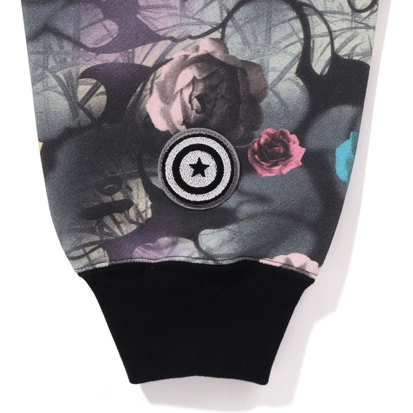 FLORAL CAMO SHARK RELAXED FIT FULL ZIP HOODIE MENS-IYAMIUIO