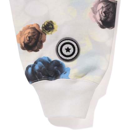 FLORAL CAMO SHARK RELAXED FIT FULL ZIP HOODIE MENS-IYAMIUIO