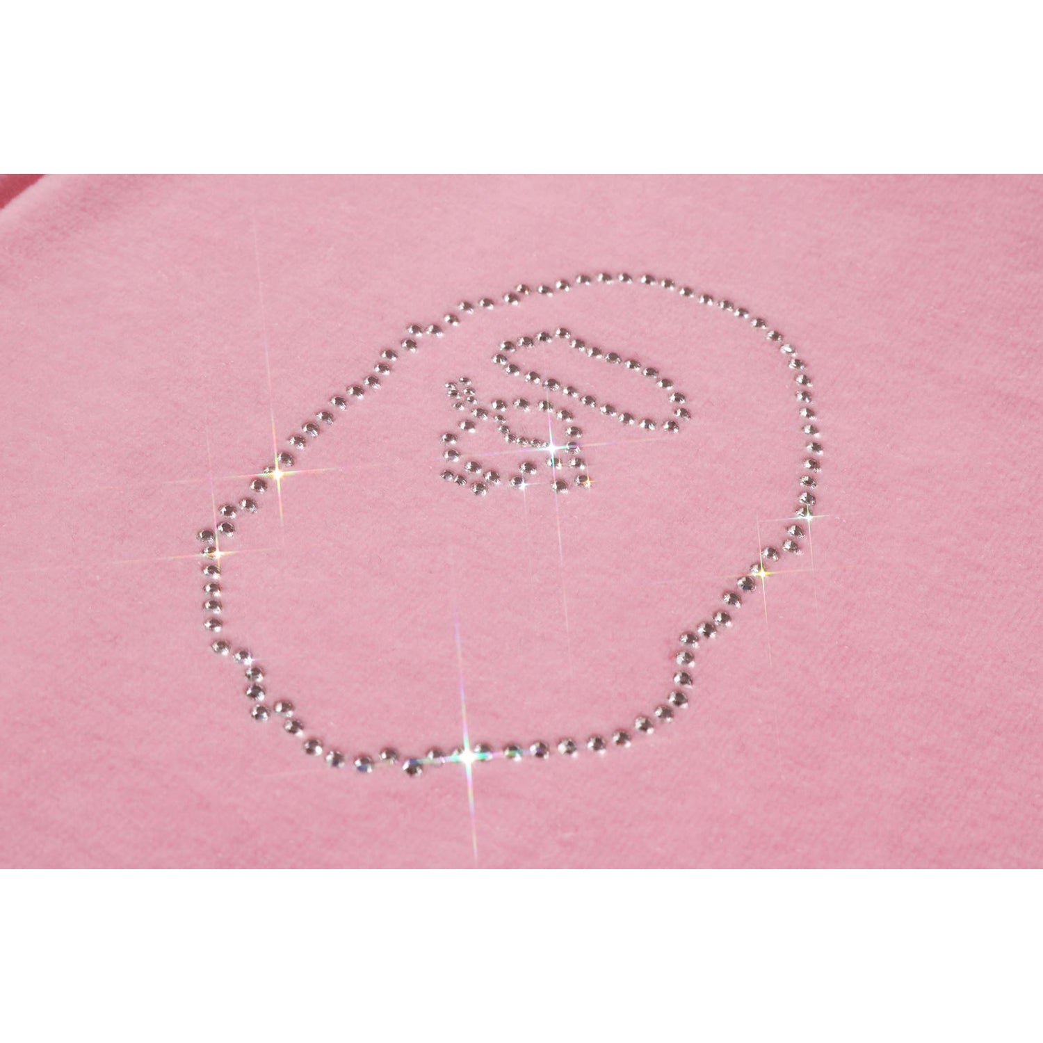 CRYSTAL STONE APE HEAD VELOUR ZIP HOODIE LADIES-IYAMIUIO