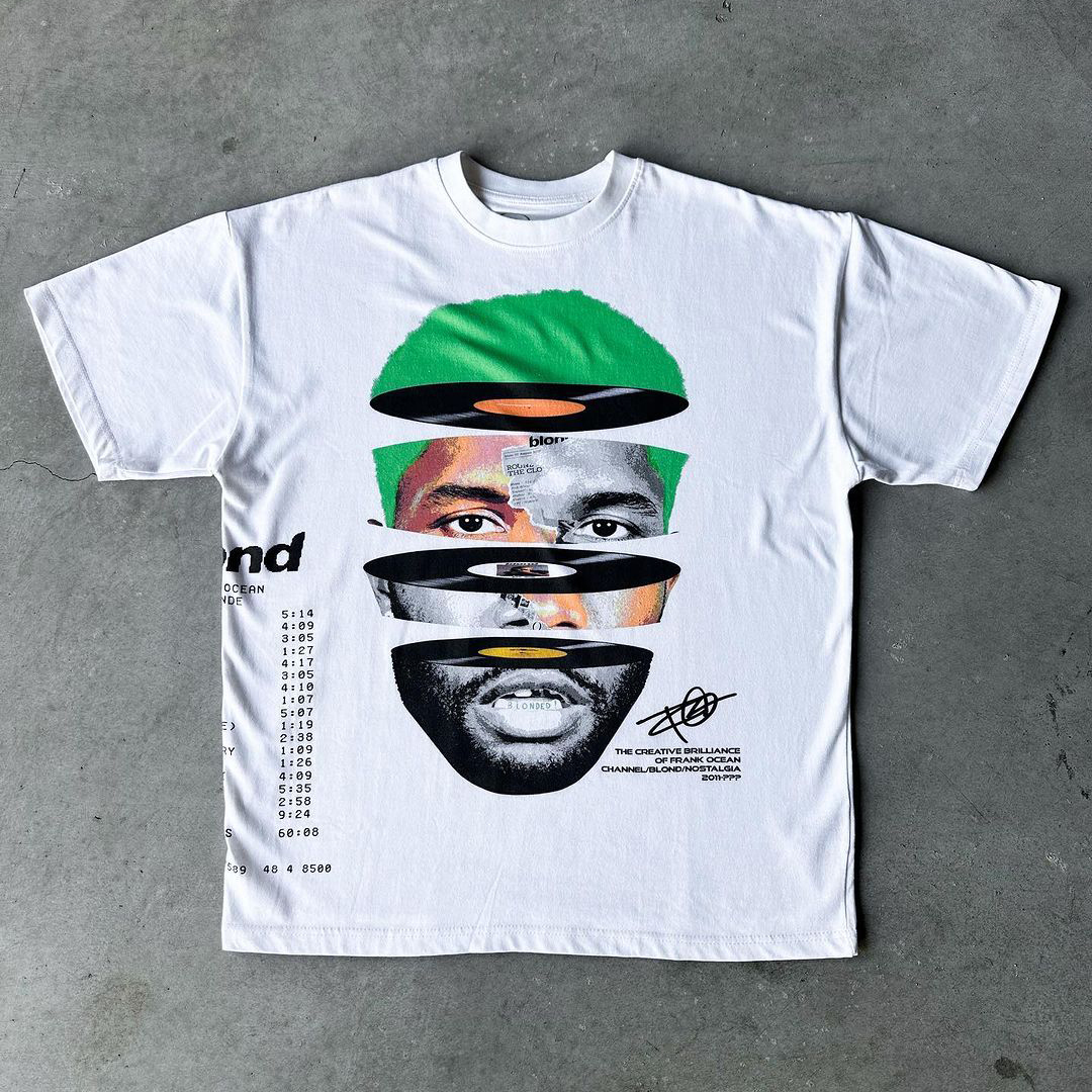 Frank Ocean Blonde Print Short Sleeve T-Shirt-IYAMIUIO