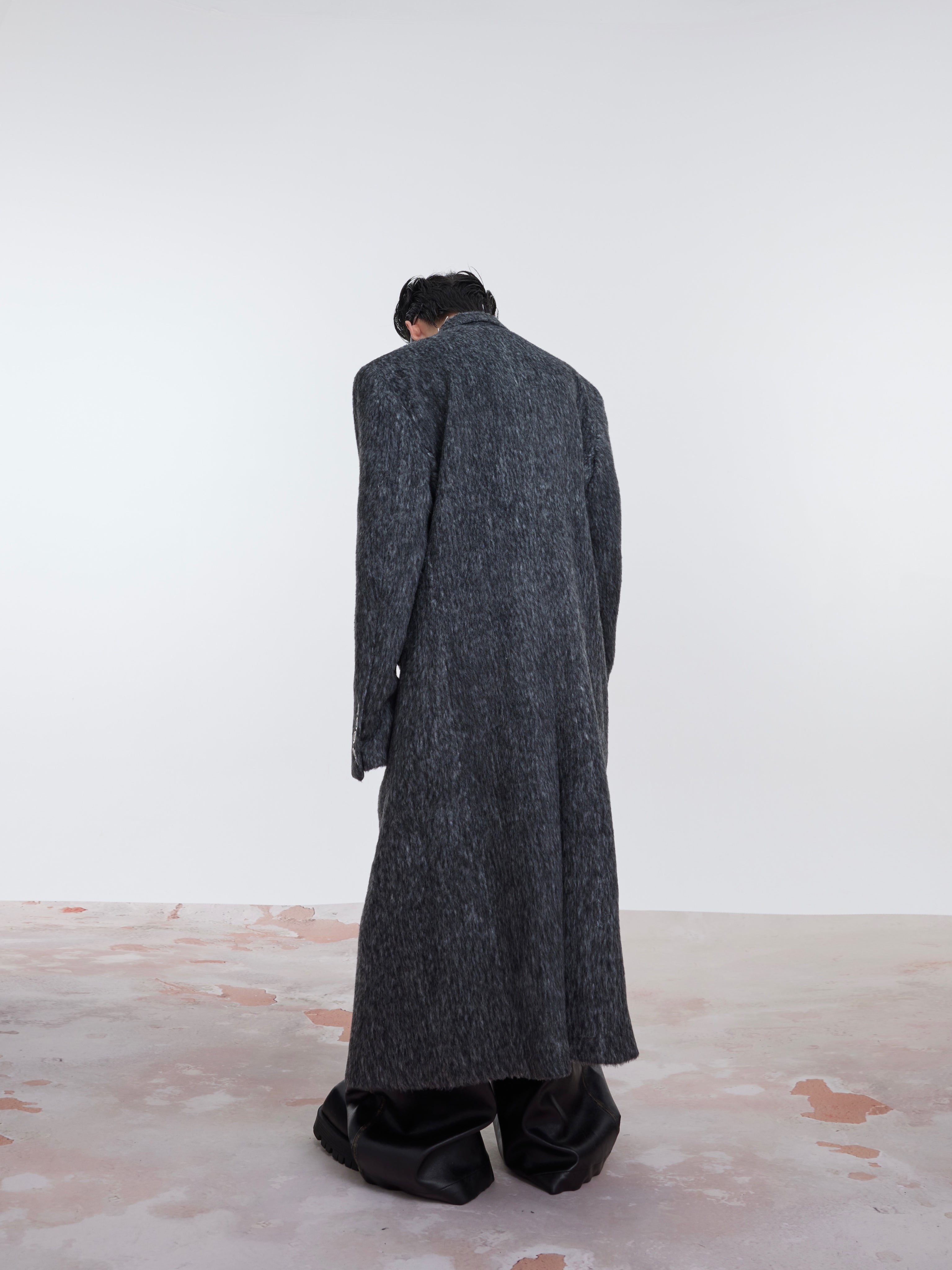 【23s October.】Oversized Shoulder-padded Wool Coat-IYAMIUIO