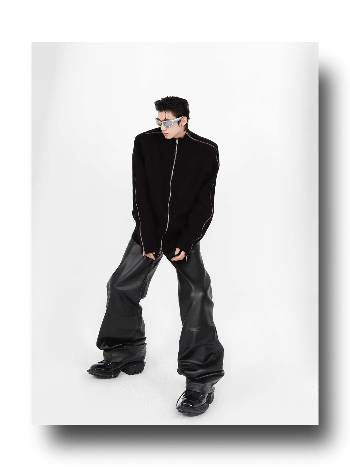 Stitching Sweater-IYAMIUIO